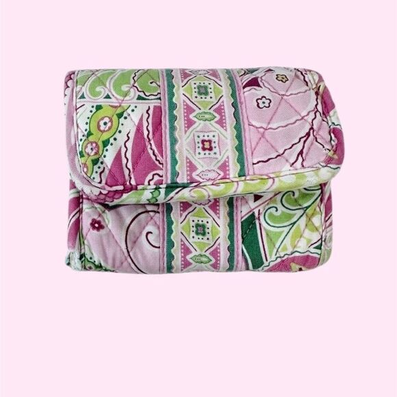 Vera Bradley Handbags - Vera Bradley Pink & Green Trifold Women’s Wallet